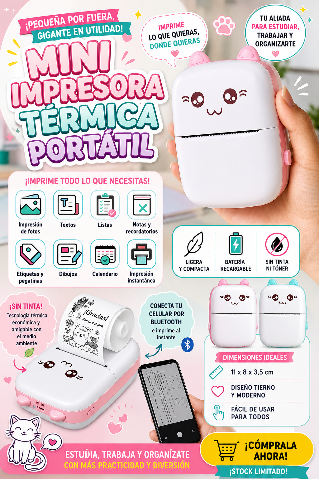 Mini Impresora Termica Portatil